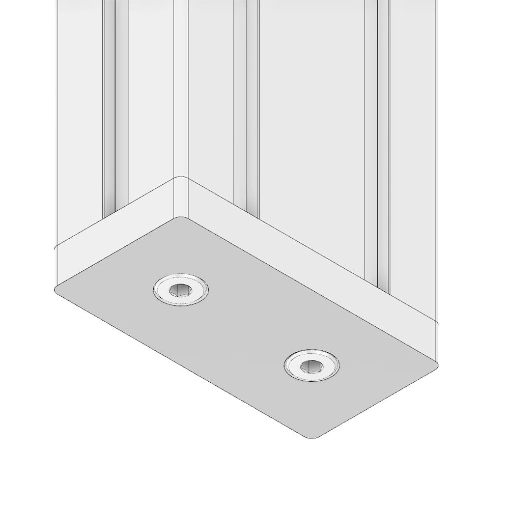 32-4590PNEU-1SS MODULAR SOLUTIONS PNEUMATIC MOUNTING PLATE 45MM X 90MM COVER PLATE - NO MOUNTING HOLES